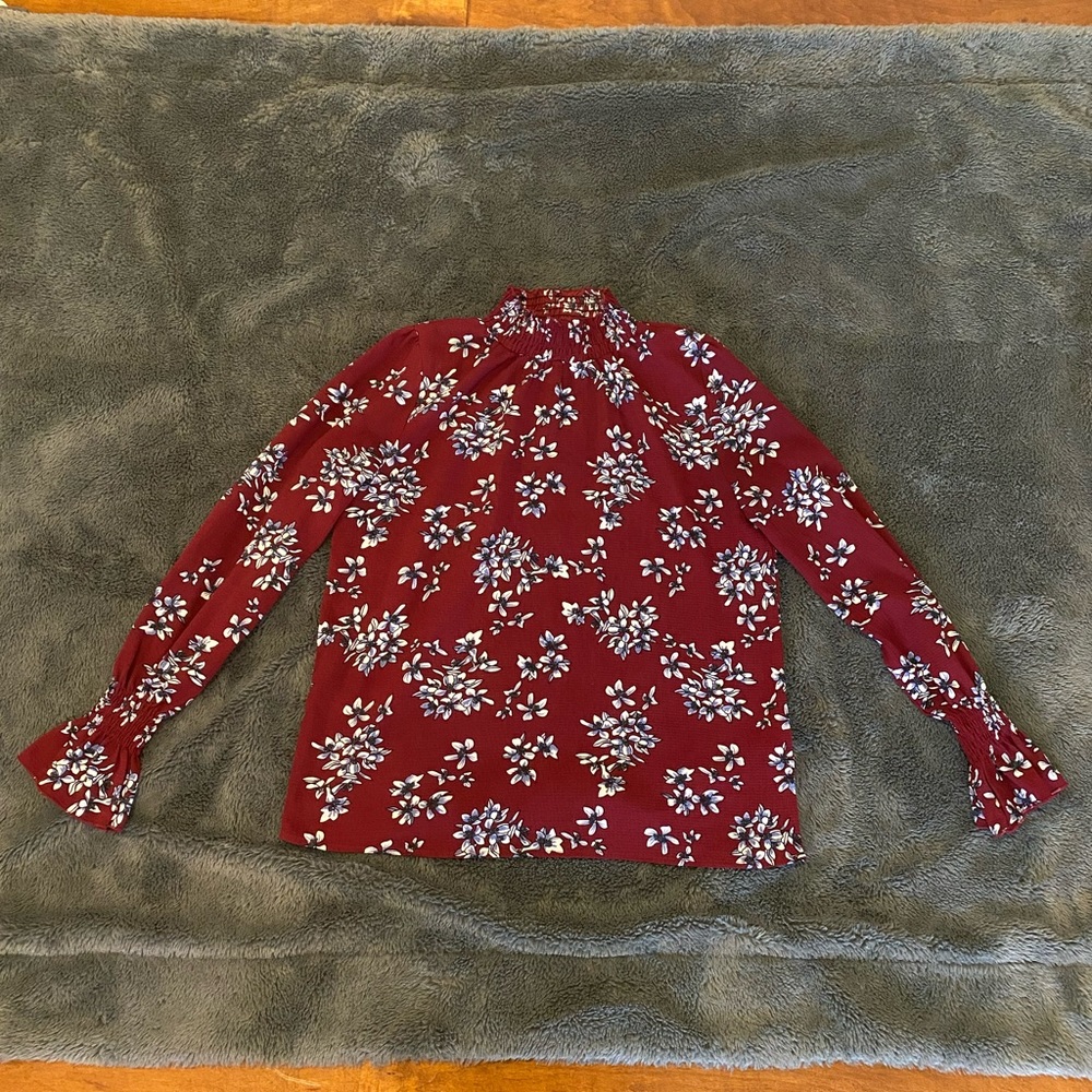 Red patterned ASOS top - size medium, good condition.